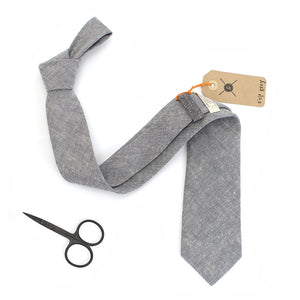 Grey Linen Necktie