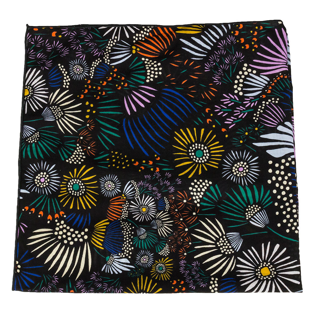 black floral cotton bandana made in canada