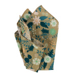 Taupe Floral Pocket Square