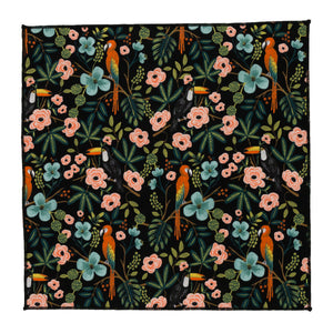 parrot polly black pocket square japanese fabric made in Canada