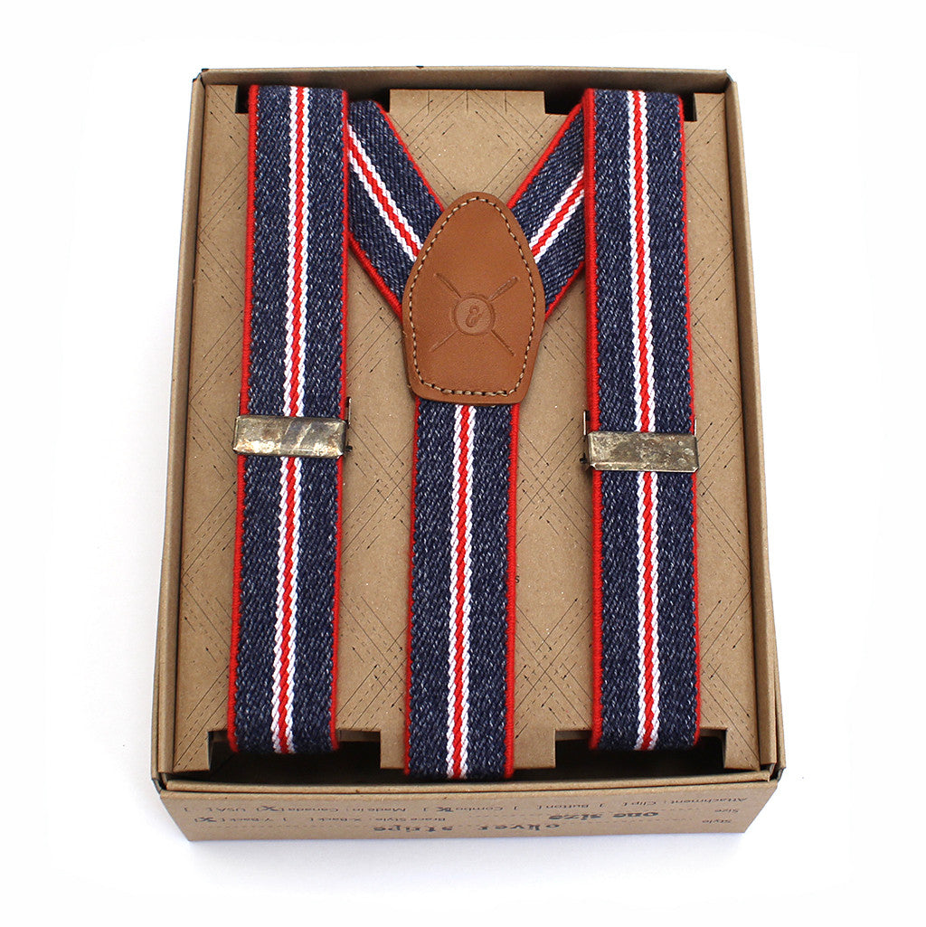 Oliver 1" Red, White & Blue Suspenders