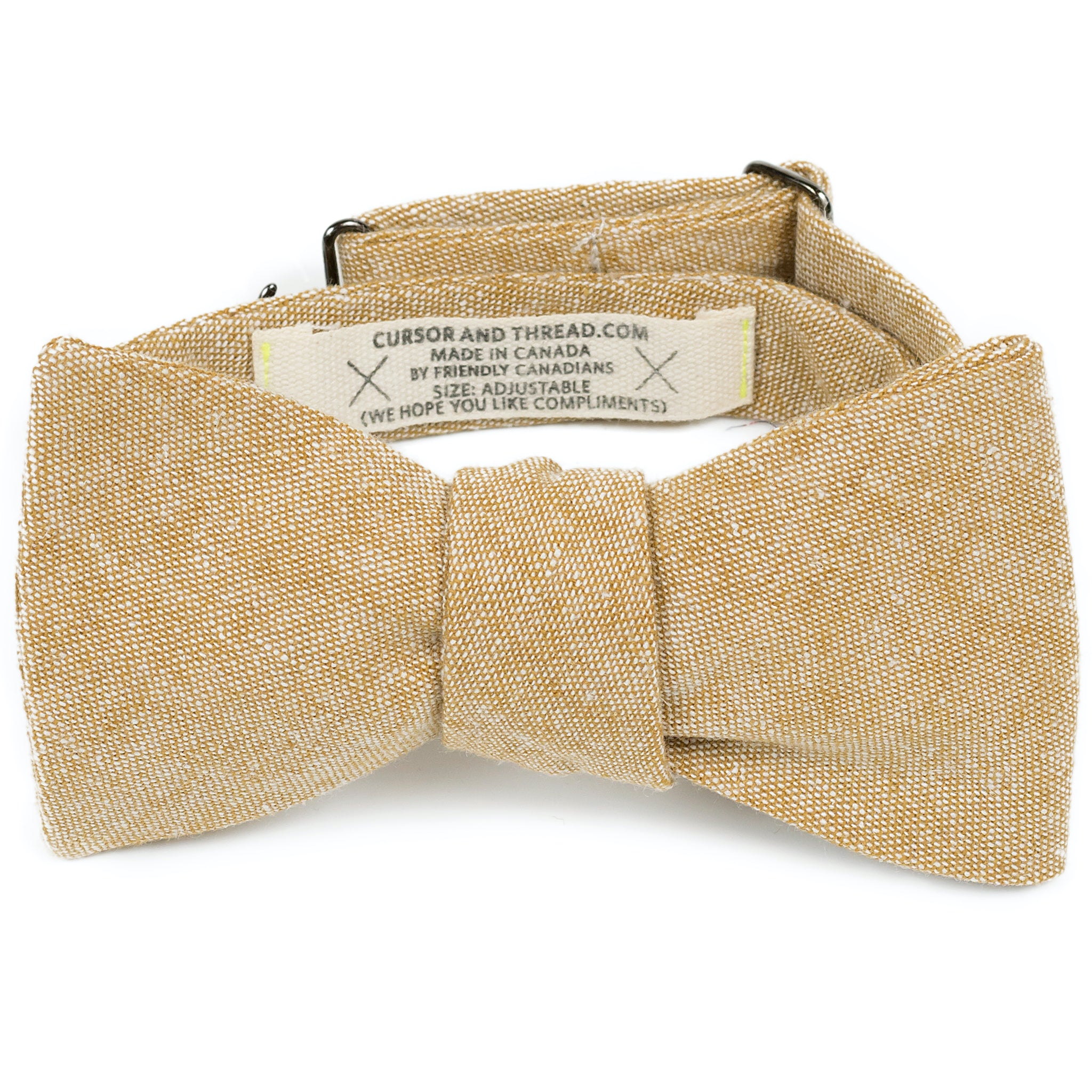 Golden Rye Linen Blend Bow Tie Made in Canada 