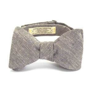 Grey Linen Bow Tie