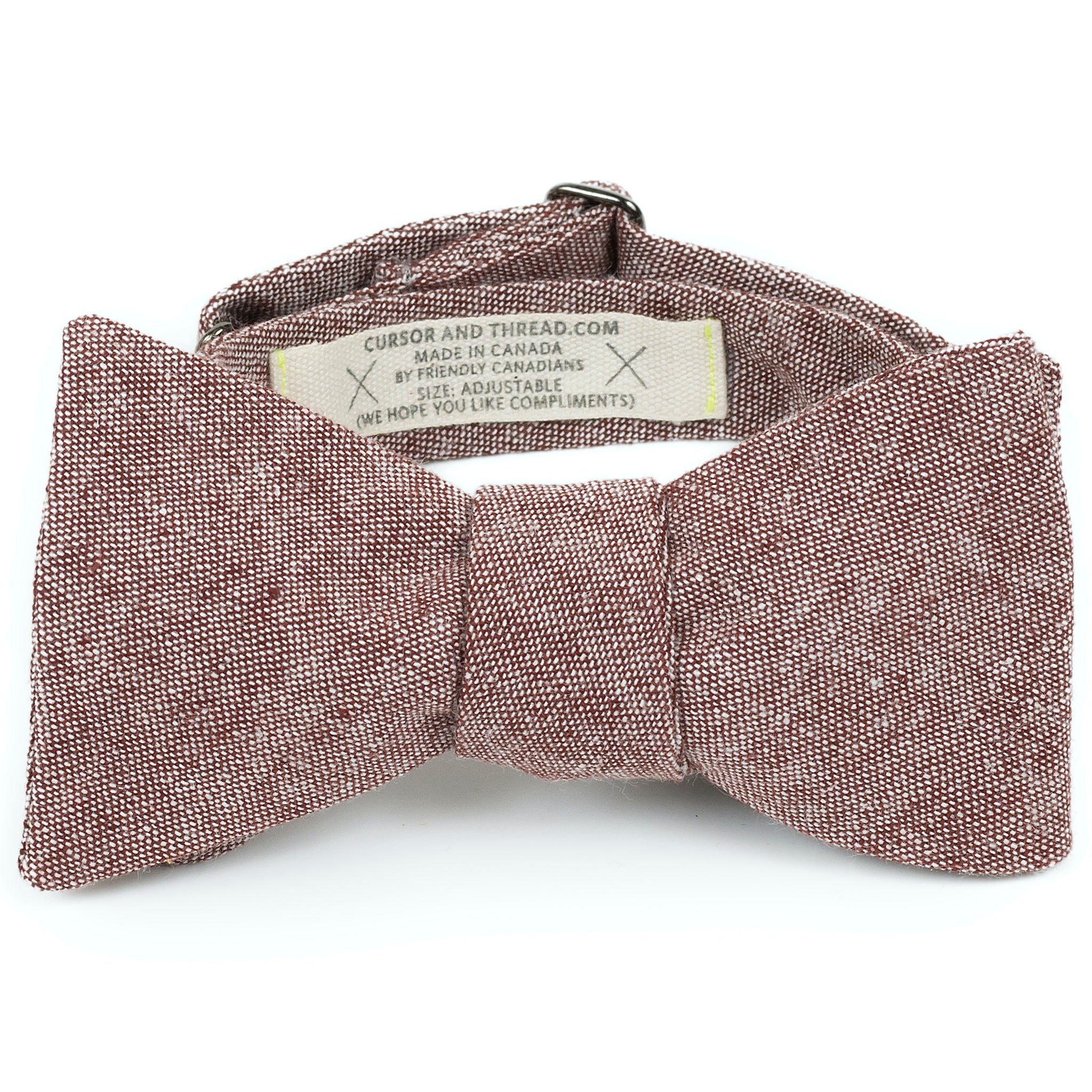 Rust Linen Blend Bow Tie Made in Canada 