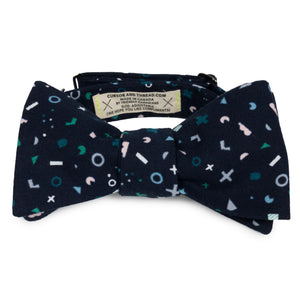 tic tac toe Japanese cotton bow tie made in Canada
